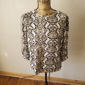 Express Black and White Snake Print Blouse